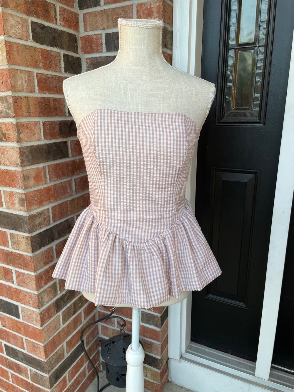 Anthropologie Hutch Strapless Bubble Peplum Top Size Small